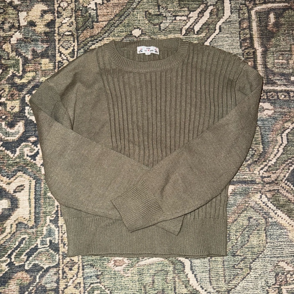 Poof New York Ribbed Crewneck Sweater - Olive